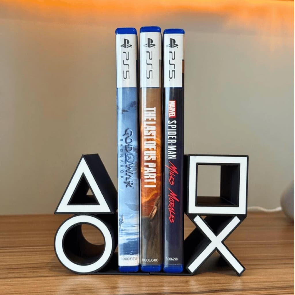 Porta Jogos PlayStation 5 Decorativo PS5 Estação de Jogos Organizador Mesa Premium Expositor Display Gamer