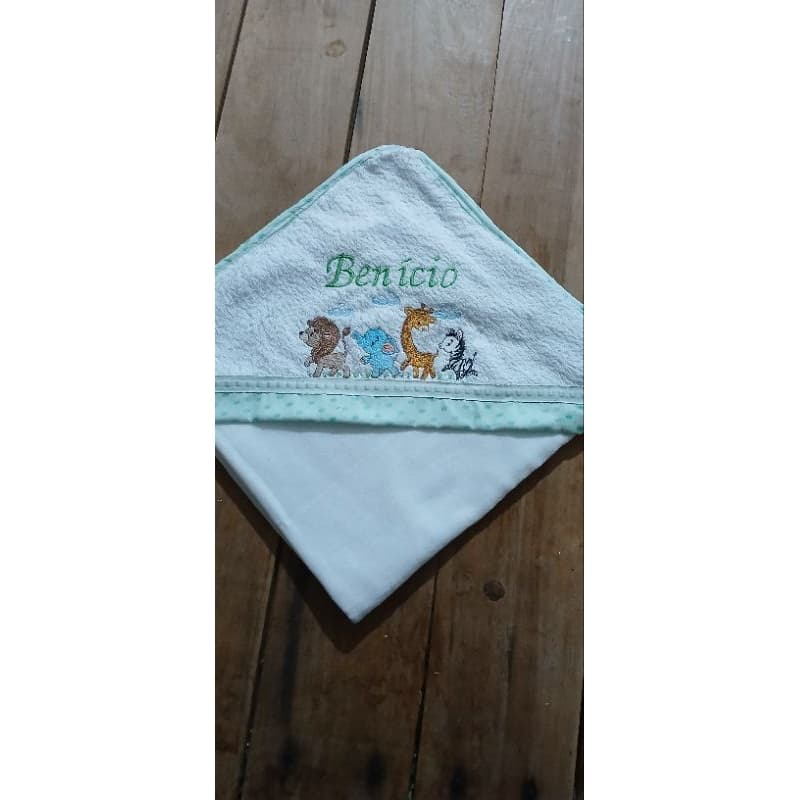Toalha Banho Bebê personalizada- Fepulda Forrada Fralda E Capuz