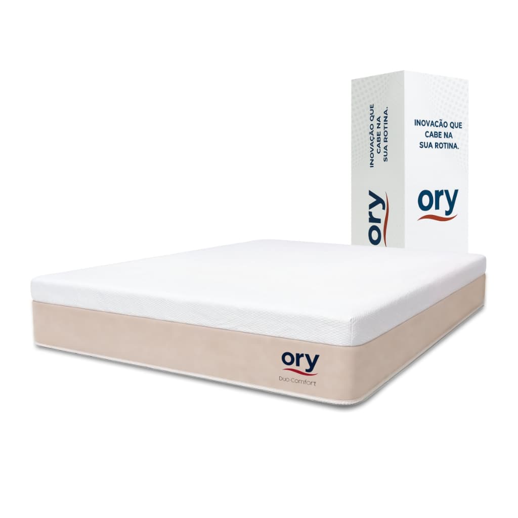 Colchão Espuma Ortopédico a Vácuo Malha Premium Alta Densidade e Durabilidade Ory Duo Comfort 24 cm