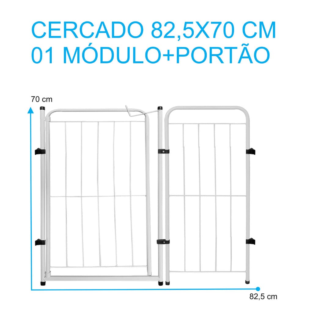 Cercado Segurança para Cachorro Grande em Aço De 01 a 10 Módulos Dobrável 402 cm x 70 cm Grade Pet