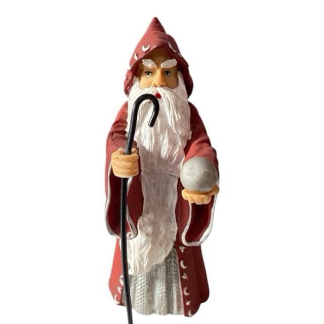 Mago Zênus em Resina 17cm, Mago do Cajado