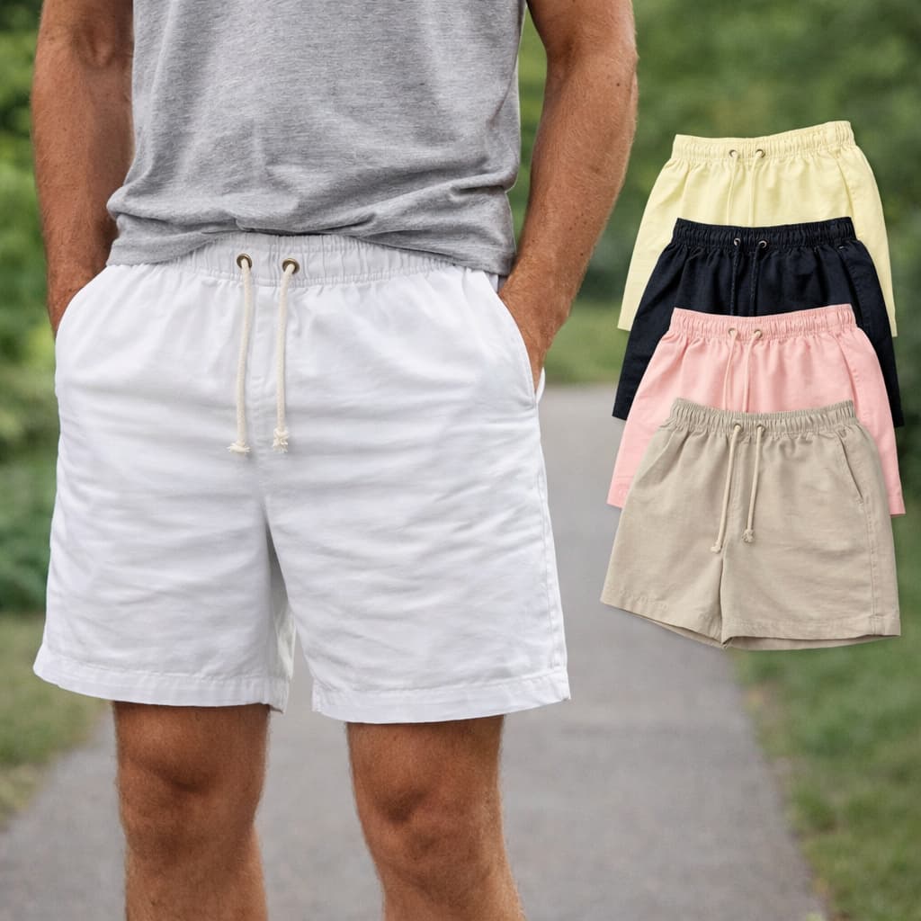 Short Masculino Linho Premium Casual Verão Mauricinho Confortável