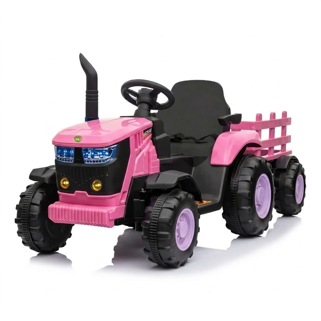 Trator Elétrico Infantil Quadriciclo de Passeio com Carretinha e Controle Remoto Carrinho 12v Zippy