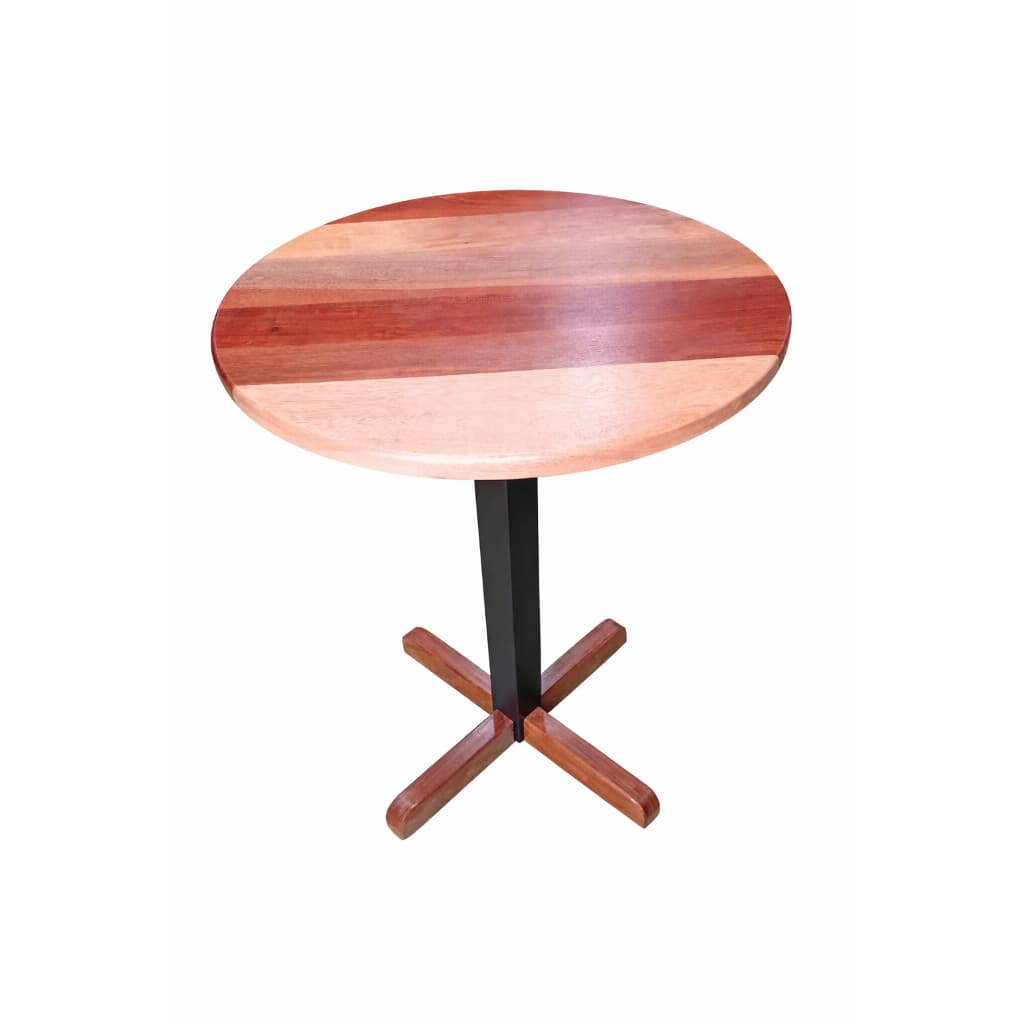 Mesa Bistrô Redonda 70cm Madeira de Demolição e Aço Carbono – Estilo Industrial Artesanal
