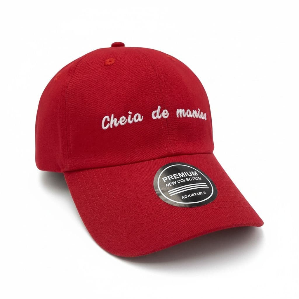 Boné de Frase Bordado Cheia de Manias Estilo Praia Unissex Boné Para Presente Algodão Praia