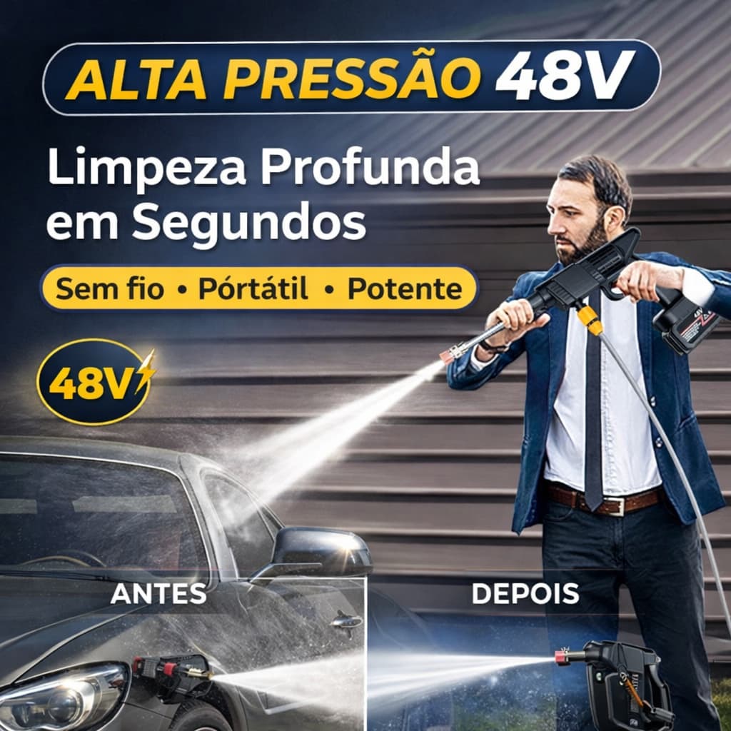 Lavadora Wap Alta Pressão Portátil com 2 Baterias 48V