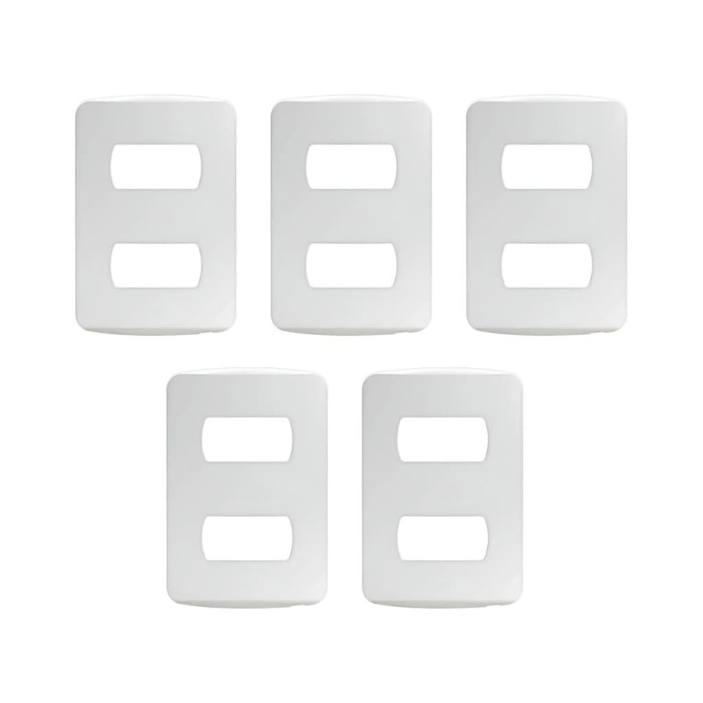 5x Placa Com Suporte 4x2 2 Postos Miluz Schneider S3b57220