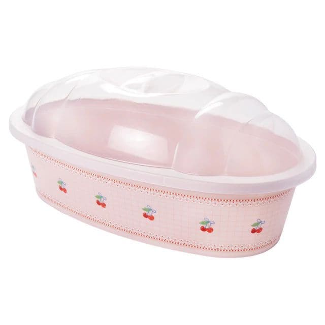 Porta Pão de Plástico com Tampa Transparente - 3,15L, Rosa, Fácil Abertura, tampa transparente