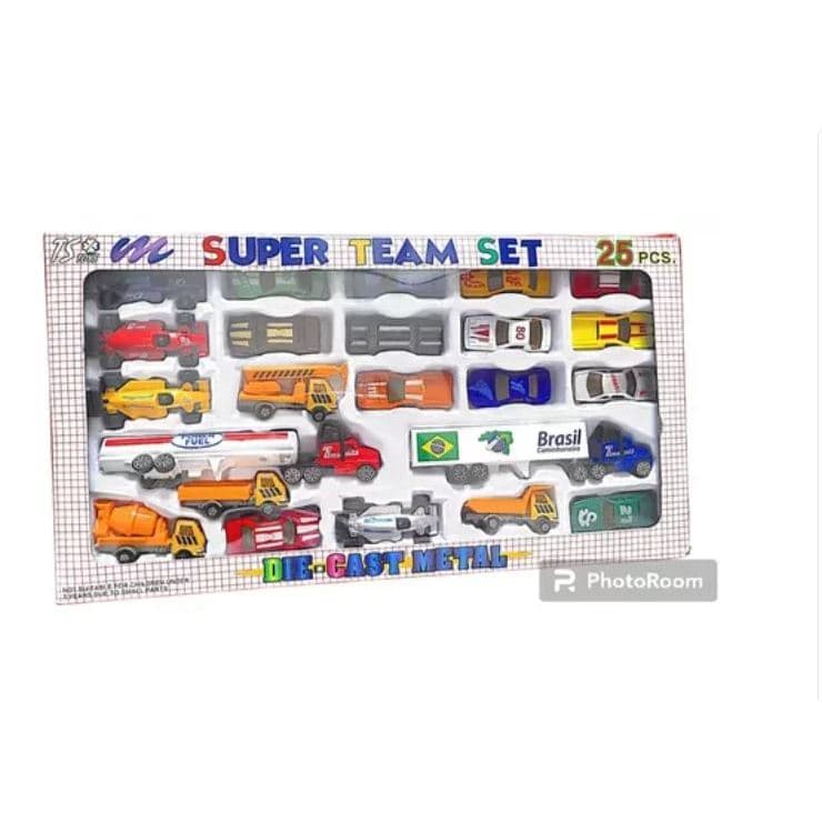 Kit Coleção Carrinhos 25 Peças Caminhões e Carretas Brinquedo - toys