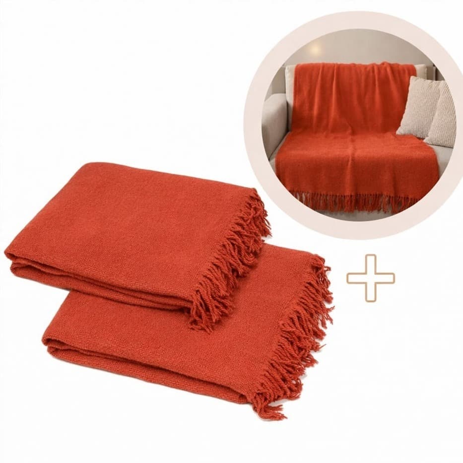 Kit 2 Mantas Sofá Grande Luxo 210x120cm  Algodão  Escolha a Cor  Decoração  Proteção