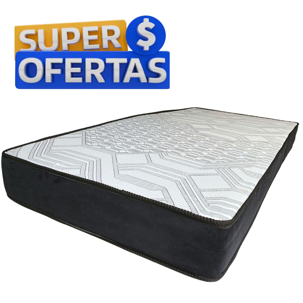 Colchão Espuma D33 Solteiro 88x188x17cm Tecido Respirável Cor Cinza Durável Ortopédico Melhor Custo.