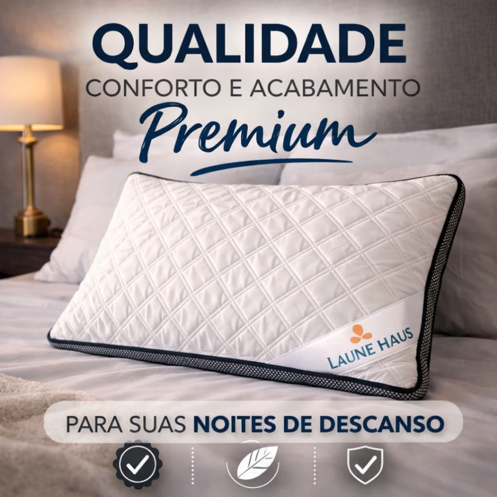 01 ou 02 Travesseiro Com Tecnologia de Descanso Mental  50x70  Fibra Siliconada Hipoalergênico Laune