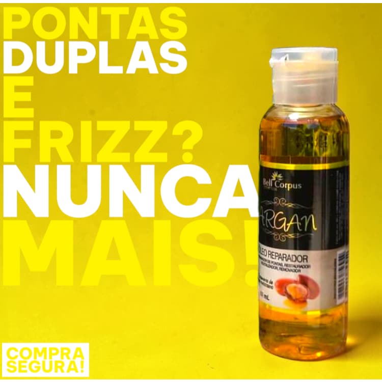 Óleo Para Cabelo Argan Reparador de Pontas 60ml Brilho Espelhado Bel Corpus [ORIGINAL]
