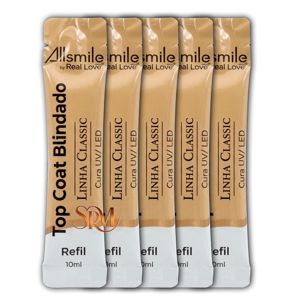 Kit 5 Refil Top Coat Blindado Real Love All Smile10ml