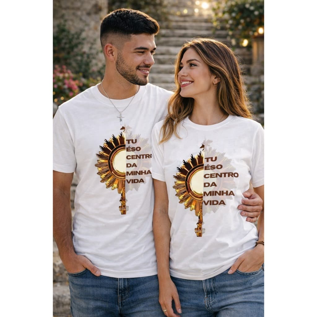 Camiseta Estampada Santíssimo Religiosa Blusa 100% Algodão Premium Jesus Camiseta Cristã