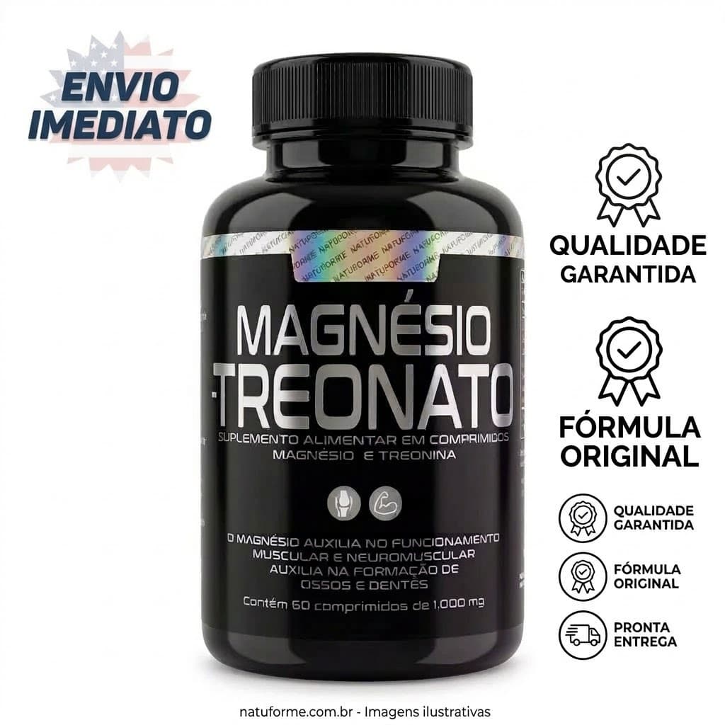 Magnésio de Treonato treonina Magnesio Treonato , Memoria, Concentração , 100% Original