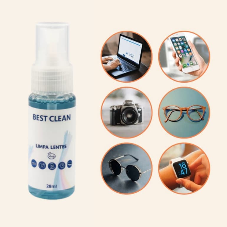 Spray Limpa Lentes com Flanela de Microfibra Premium -Ótimo Limpa Ãculos Limpa tela Limpa Vidro nova