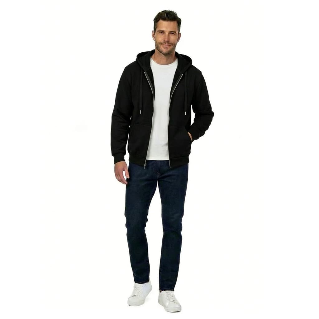 Moletom Masculino com Capuz e Zíper – Blusa de Frio Casual Confortável, Casaco de Inverno Masculino