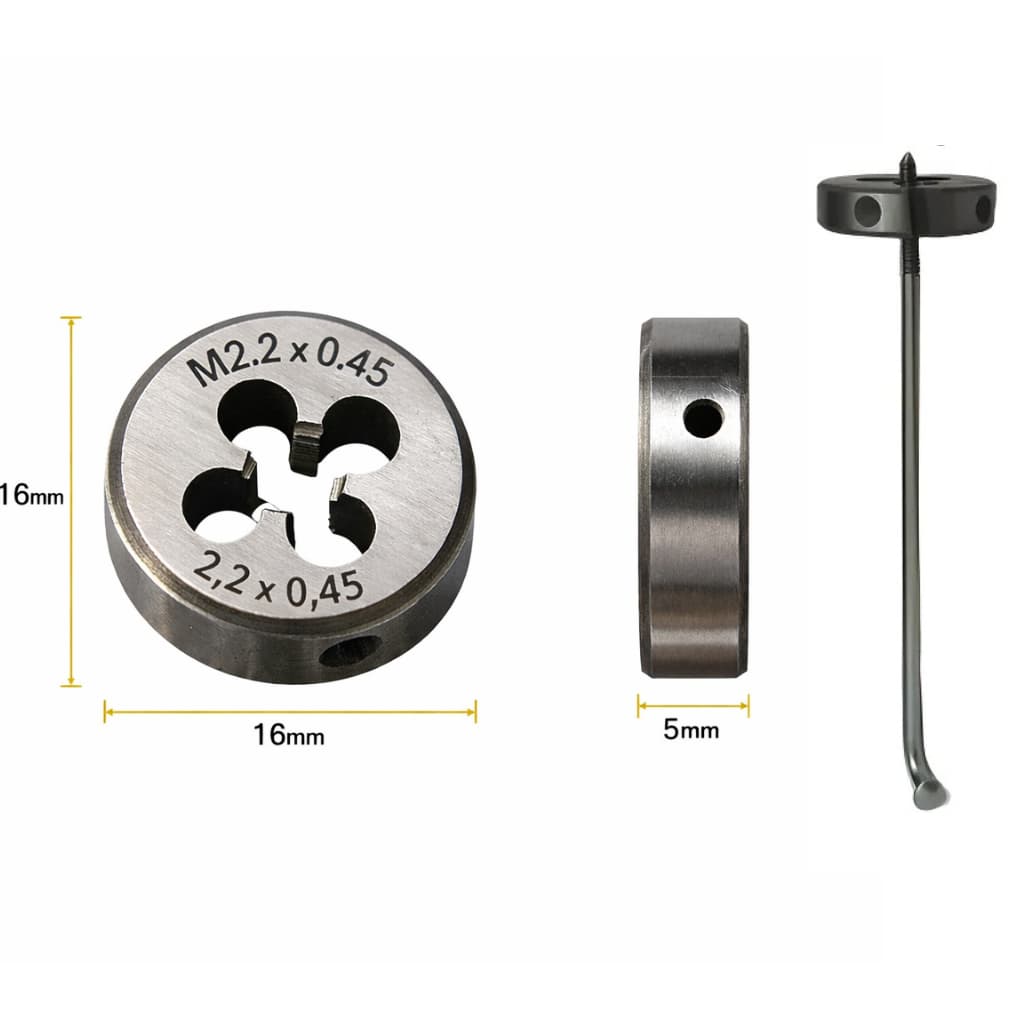 Cossinete Manual Tarracha HSS 2.2 x 0,45 para raio de bicicleta Haste de jóias Óculos