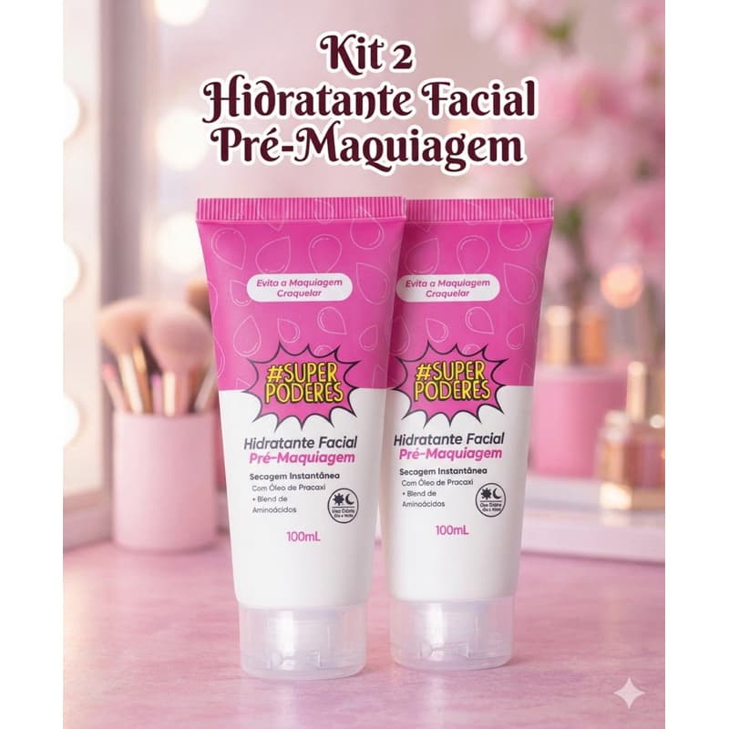 Kit de Hidratante Facial Pré Maquiagem 100 ml Não Craquela