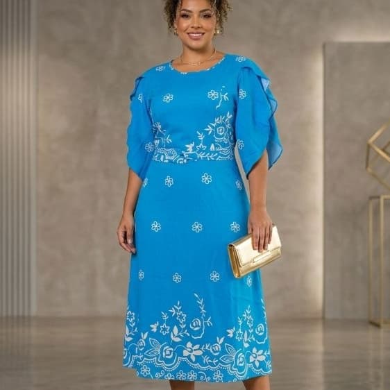 vestido femenina elegante social com cinto manga morcego estampas barrados chique gola redonda
