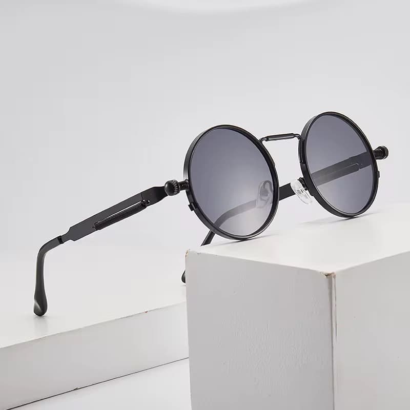 Óculos De Sol Bulier Modas Redondo Chicago Masculino Feminino Preto Unissex Proteção UV e UVA