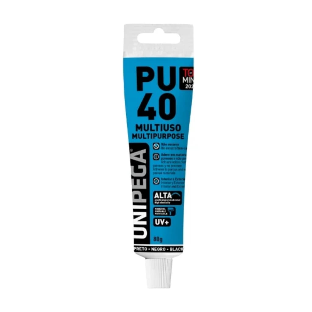 Selante PU40 Preto Unipega 80g 50ml Poliuretano Multiuso
