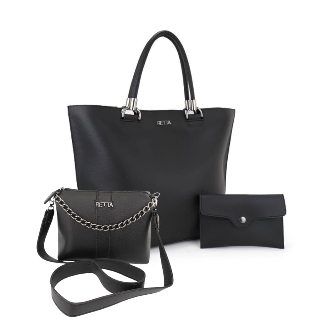 Kit Bolsa Feminina Grande Sacola + Bolsa Transversal Pequena Retta Oficial Bolsa Feminina Moderna