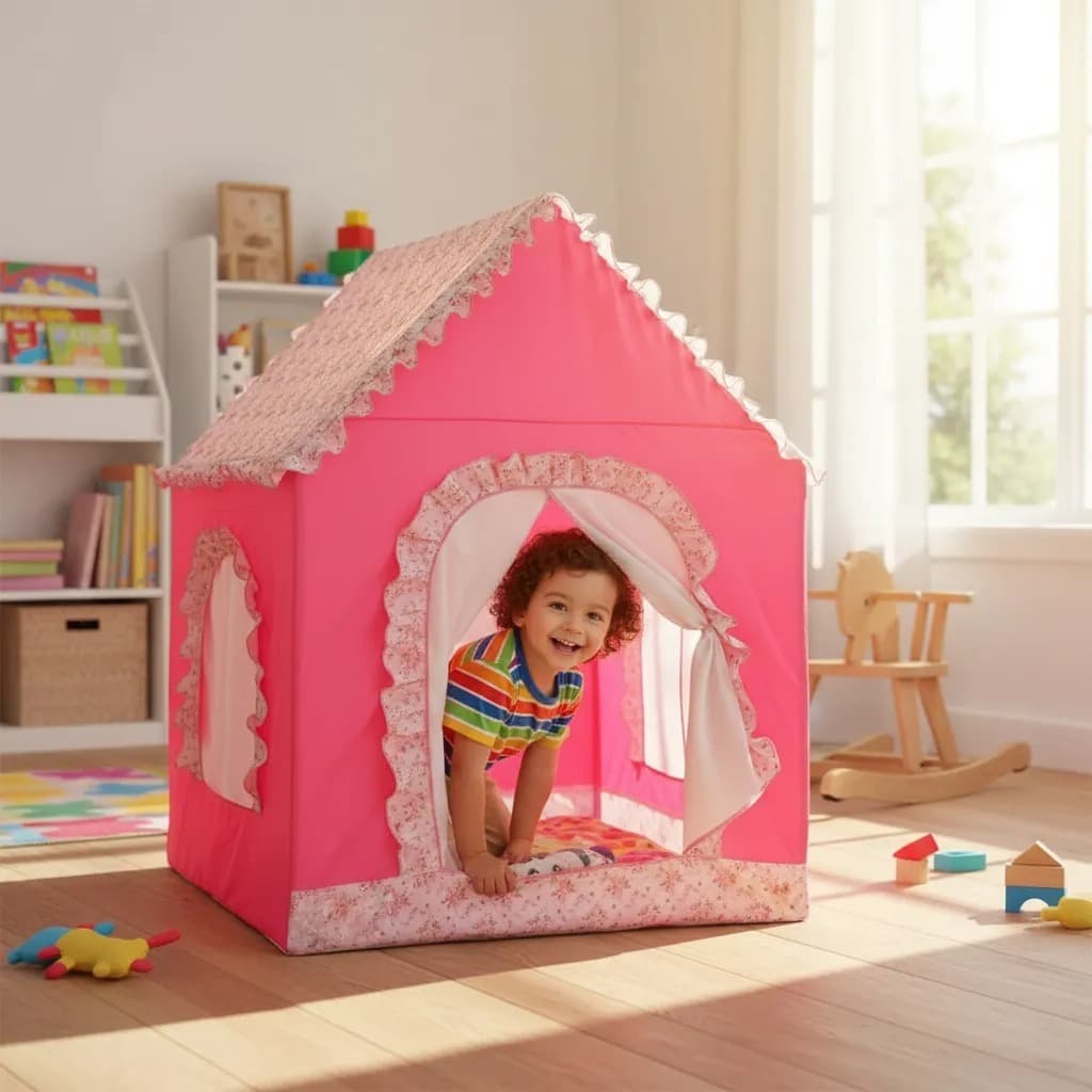 Casinha Barraca Tenda Com Babados Presente Menina Infantil Casinha Bonecas Brinquedo