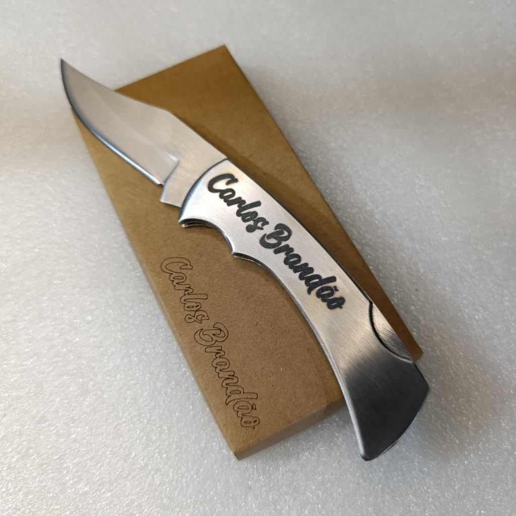 Canivete de Bolso Inox Personalizado a Laser com Trava