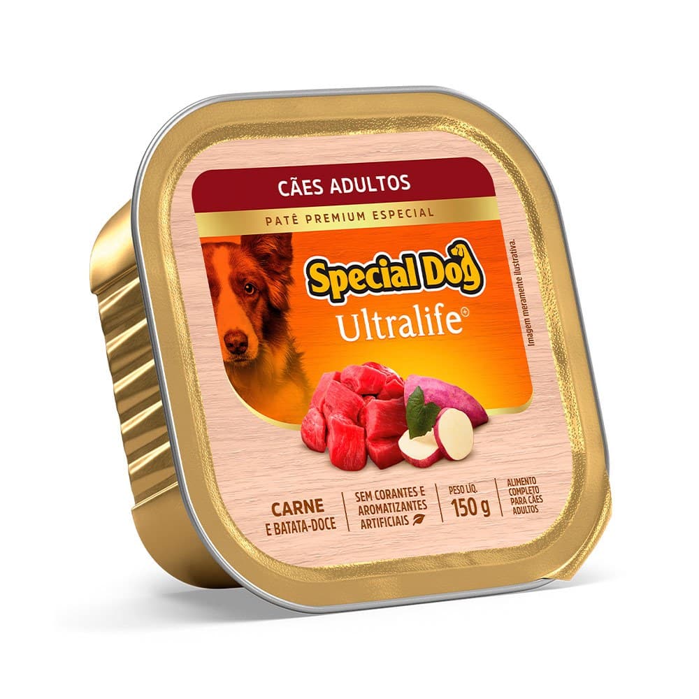 Special Dog Ultralife Patê Carne para Cães Adultos - 150 g (CAIXA COM 12 UNIDADES)