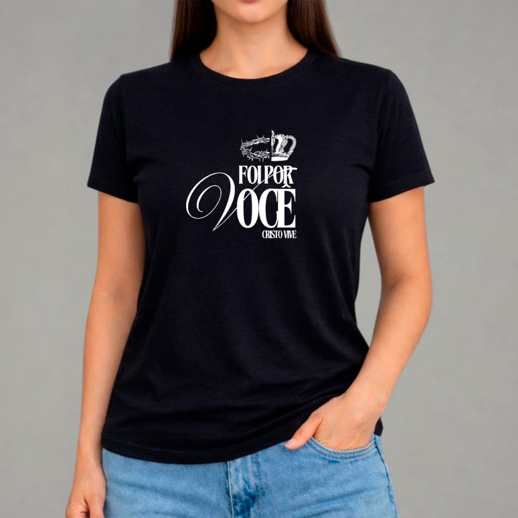 Blusa Feminina Cristã Cristo Vive Coroa Espinhos Macia T-shirt Estampada Camiseta Premium Camisa Crt Unissex