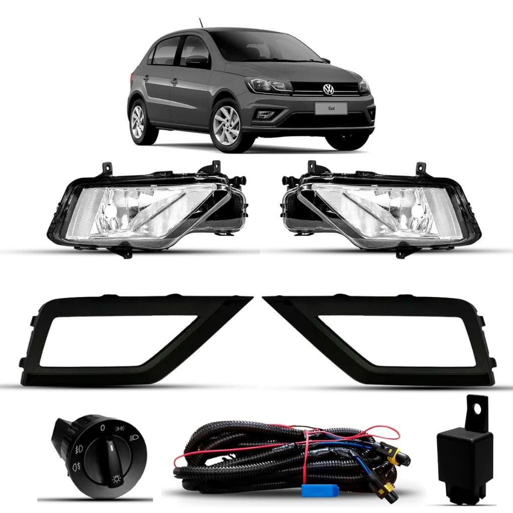 Kit Farol de Milha Gol Voyage Saveiro G8 2018 a 2023 Completo - Marca RF