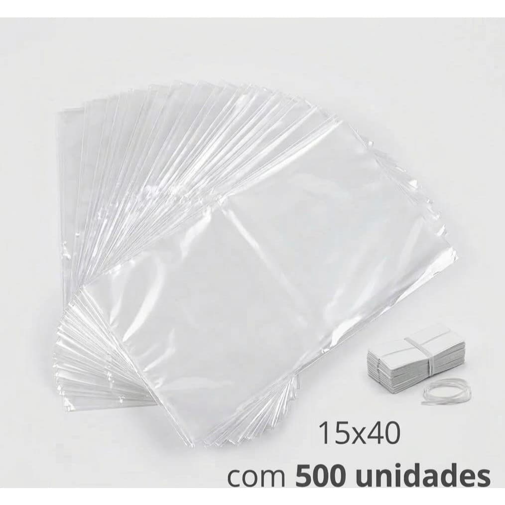 Saco Plástico Embalagem Para Algodão Doce 15cmX40cm C/500un