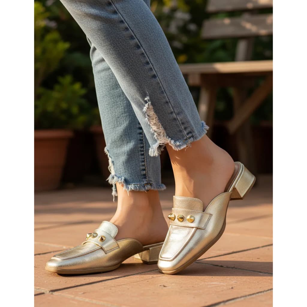 Mule Sapato Feminino Bottero Original Trabalho Casual Moderno Salto Bloco Confortável Macio