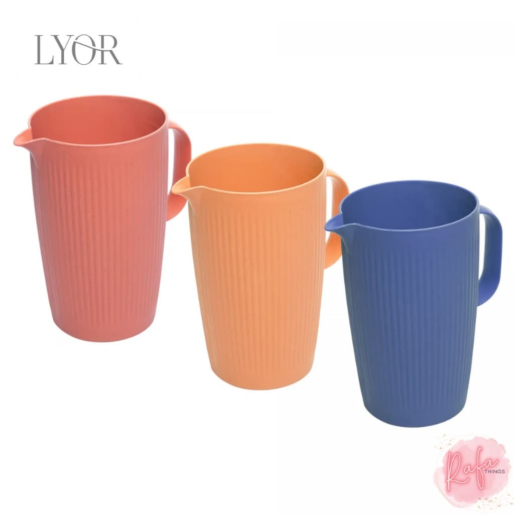 Jarra Linda Bambu Lyor 1,35L Stripes Moderna Suco Água Iogurte Gelo - Resistente Requinte Moderna