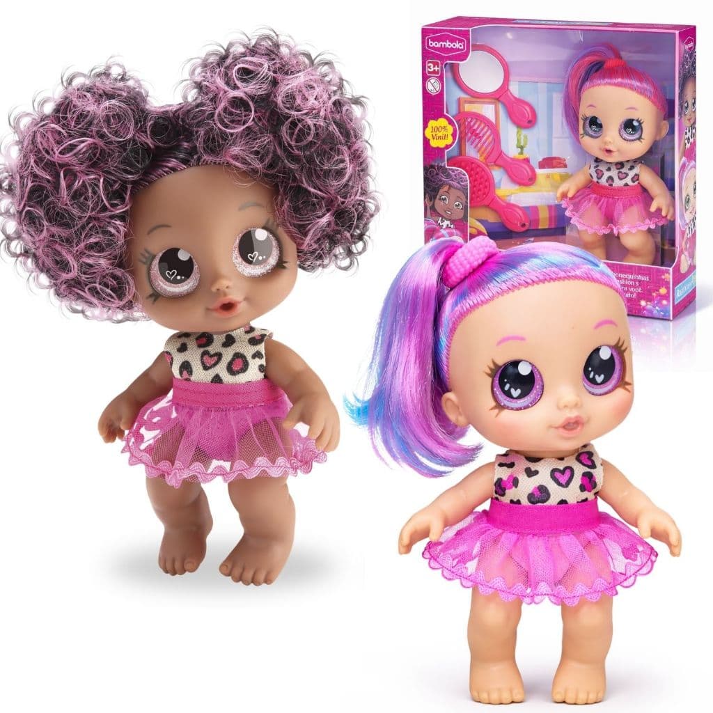 Boneca Baby Rainbow Fashion Bebê Com Acessórios de Beleza Bambola