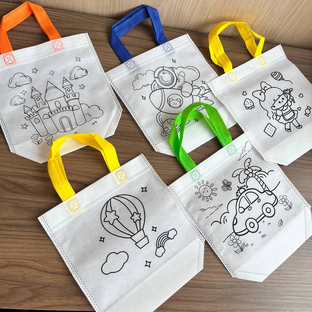 5 Sacolinhas de Pintar TNT - Sacola Lembrança Aniversário e Personalização