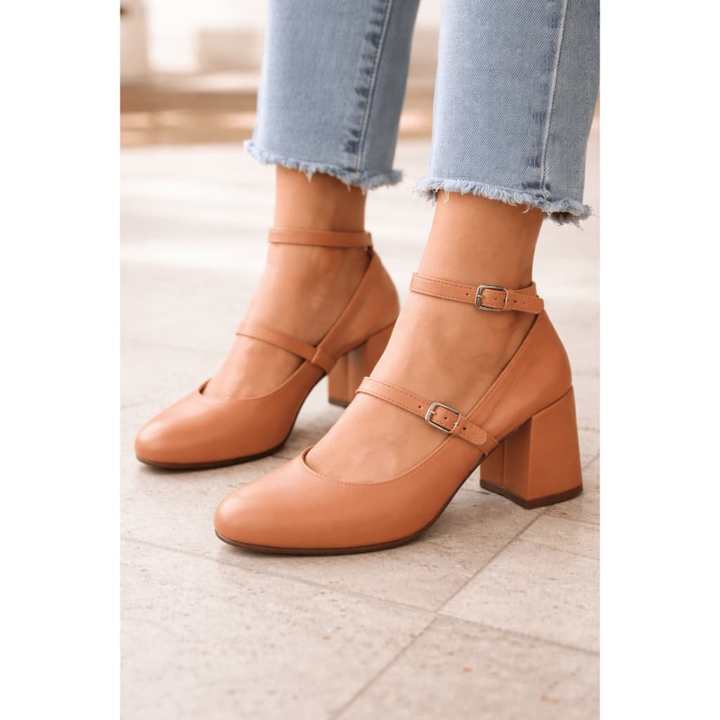 Sapato Scarpin Feminino Salto 0,07 Centímetros Boneca Sola Quadrada Slingback Mary Jane Confortável