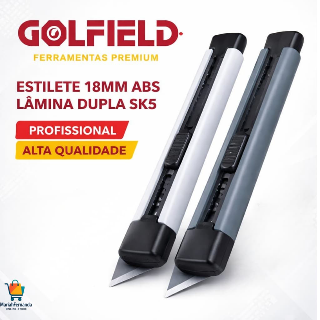 Estilete Profissional 18mm ABS + 2 Lâminas Extras