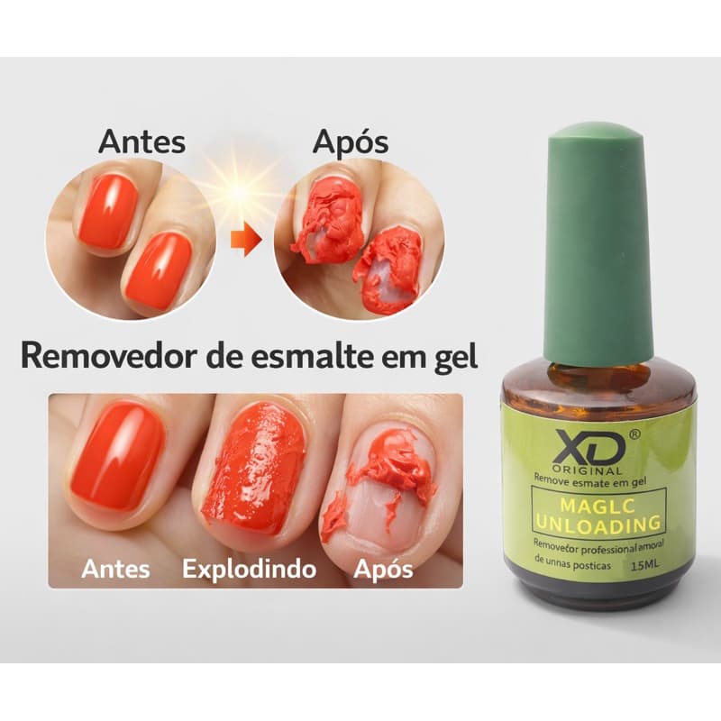 Removedor de Esmalte em Gel Magic Unloading 15ml – Remove Gel Sem Acetona Rápido e Fácil | Removedor de Unhas Profission