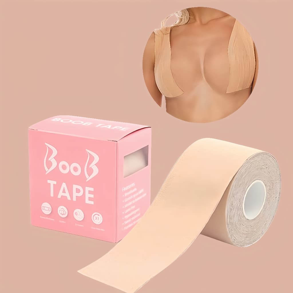Sutiã Rolo Adesivo Levanta Peito Seio Fita Invisível Absorve o suor e é confortável de usar.