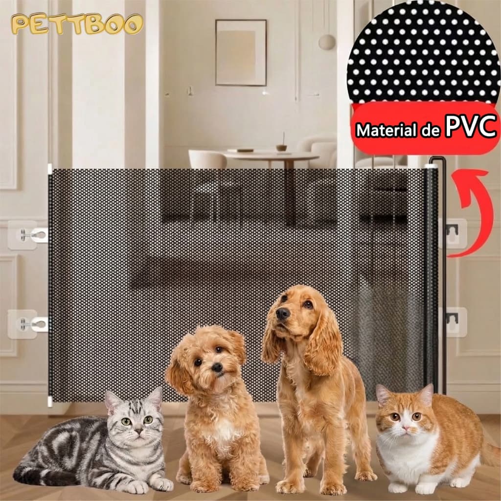 Portão Retrátil de Proteção para Gatos e Cachorros | Cerca Portátil para Porta Pet