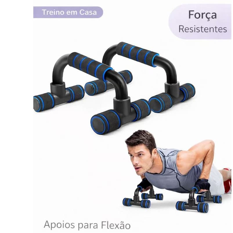 Par de Barra para Flexão Antiderrapante | Treino em Casa | Resistente