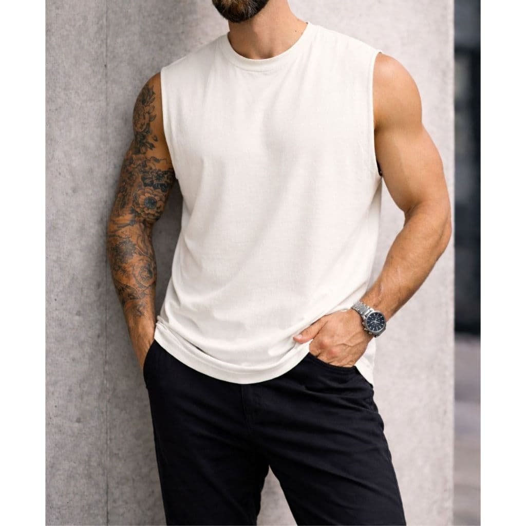 Regata Machão Oversized Sem Estampa 100% Algodão Macio Casual Academia Treino Casual Tamanho P ao G3