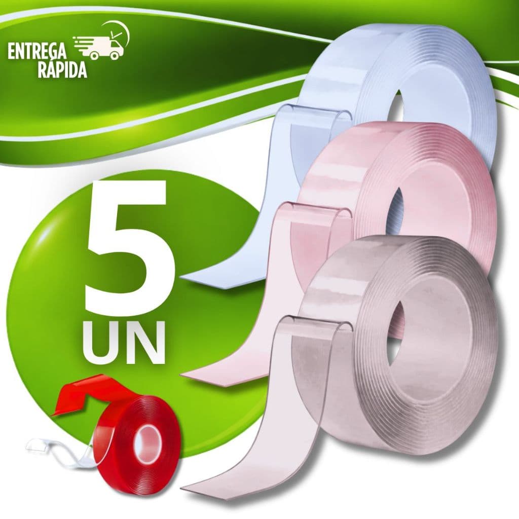 Conj Fita Dupla Face Extra Forte Transparente Adesiva Cola decoração Parede Móveis Fitas Dupla Face