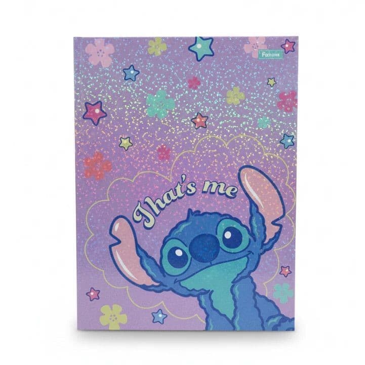 Caderneta Stitch Holográfica 20 folhas Foroni
