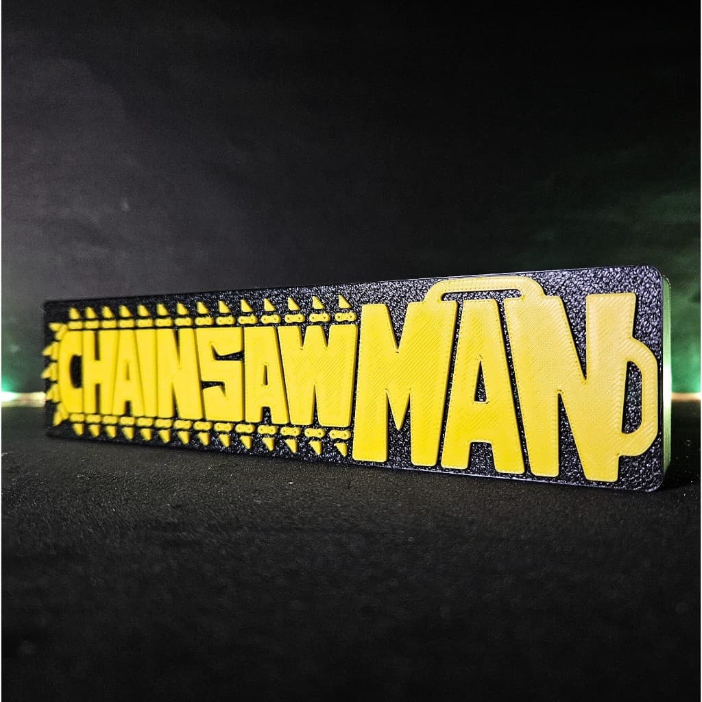 Letreiro Chainsaw Man 3D Decorativo | Logo Anime para Setup Gamer