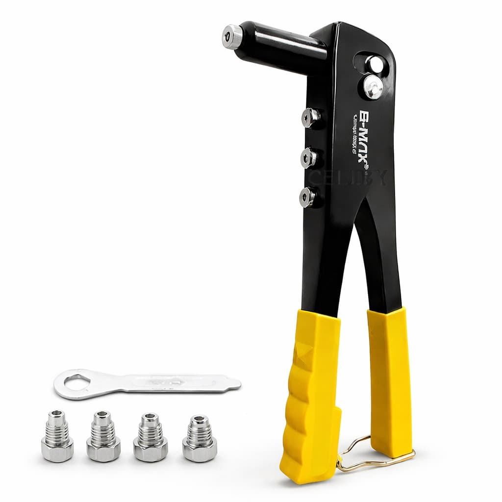 Alicate Rebitador Profissional 9,5" Aço Resistente, Rebites 3/32” a 3/16”, Uso Industrial  Doméstico