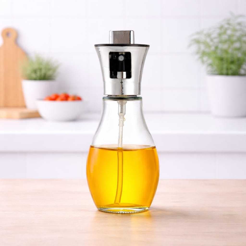 Borrifador Spray Galheteiro180 ml Vidro/Inox para Azeite/óleo/Molhos/Vinagre Cozinha Chef